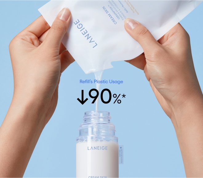REFILLABLE: Cream Skin Refill, reduced 90% Plastic Usage